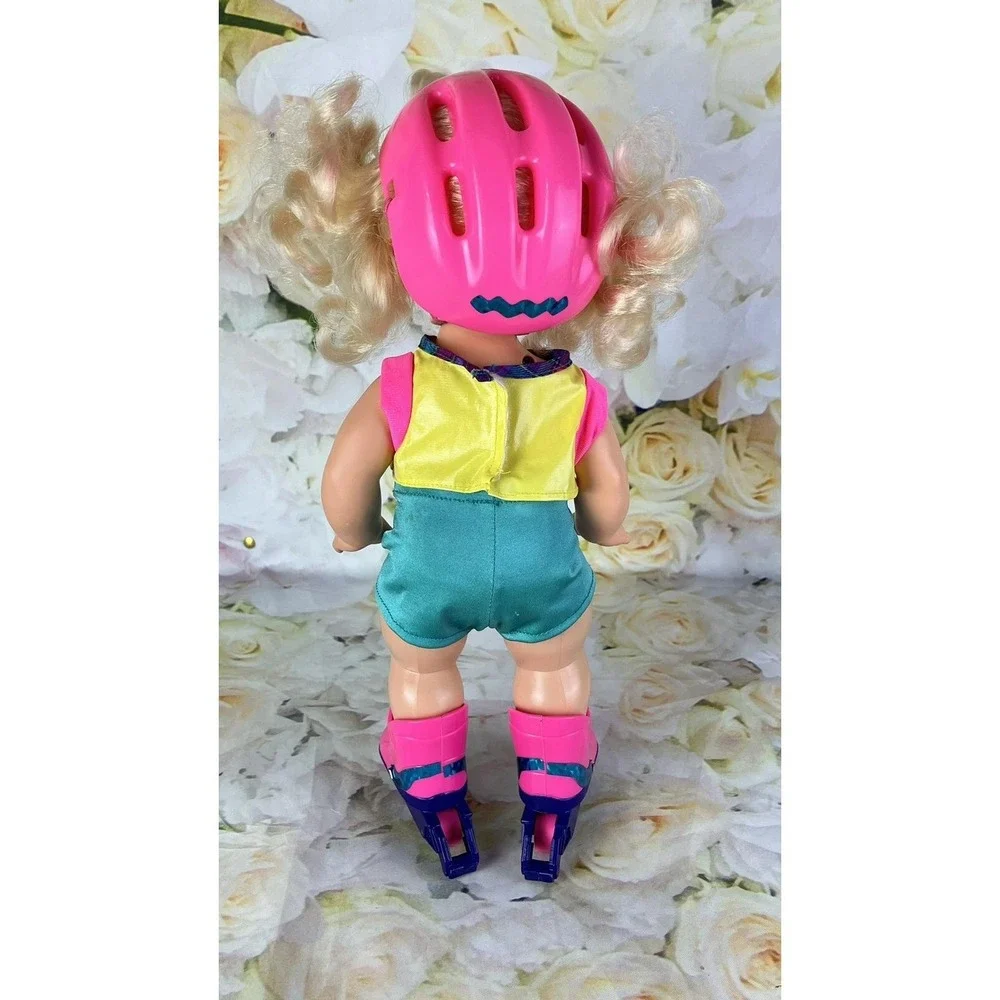 California Roller Baby Rollerblade Doll Skates Helmet Earrings 1996 Tyco Vtg